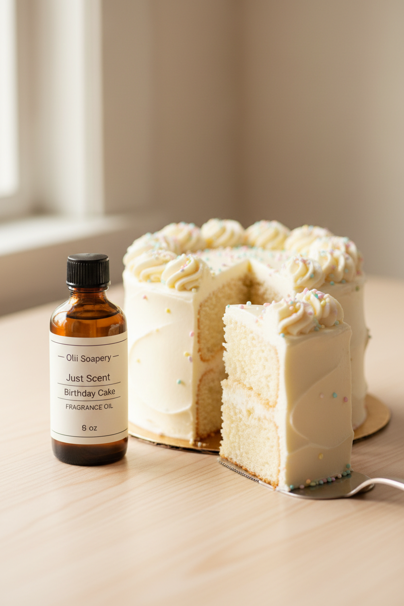 Aceite de Fragancia Birthday Cake 2 oz – Aroma de Pastel de Cumpleaños para Jabones, Velas y Wax Melts