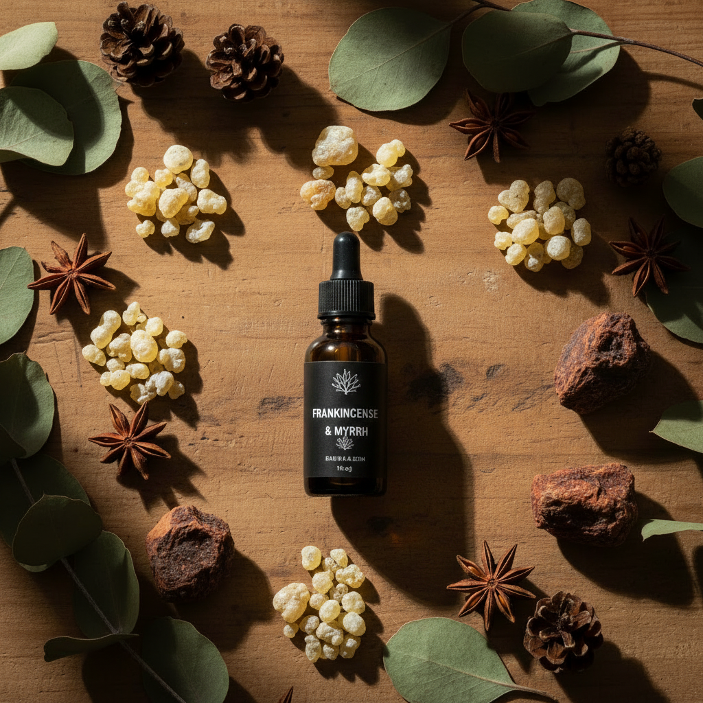 Frankincense & Myrrh Fragrance Oil | Fragancia Cálida y Amaderada para Velas y Jabones (1 OZ)