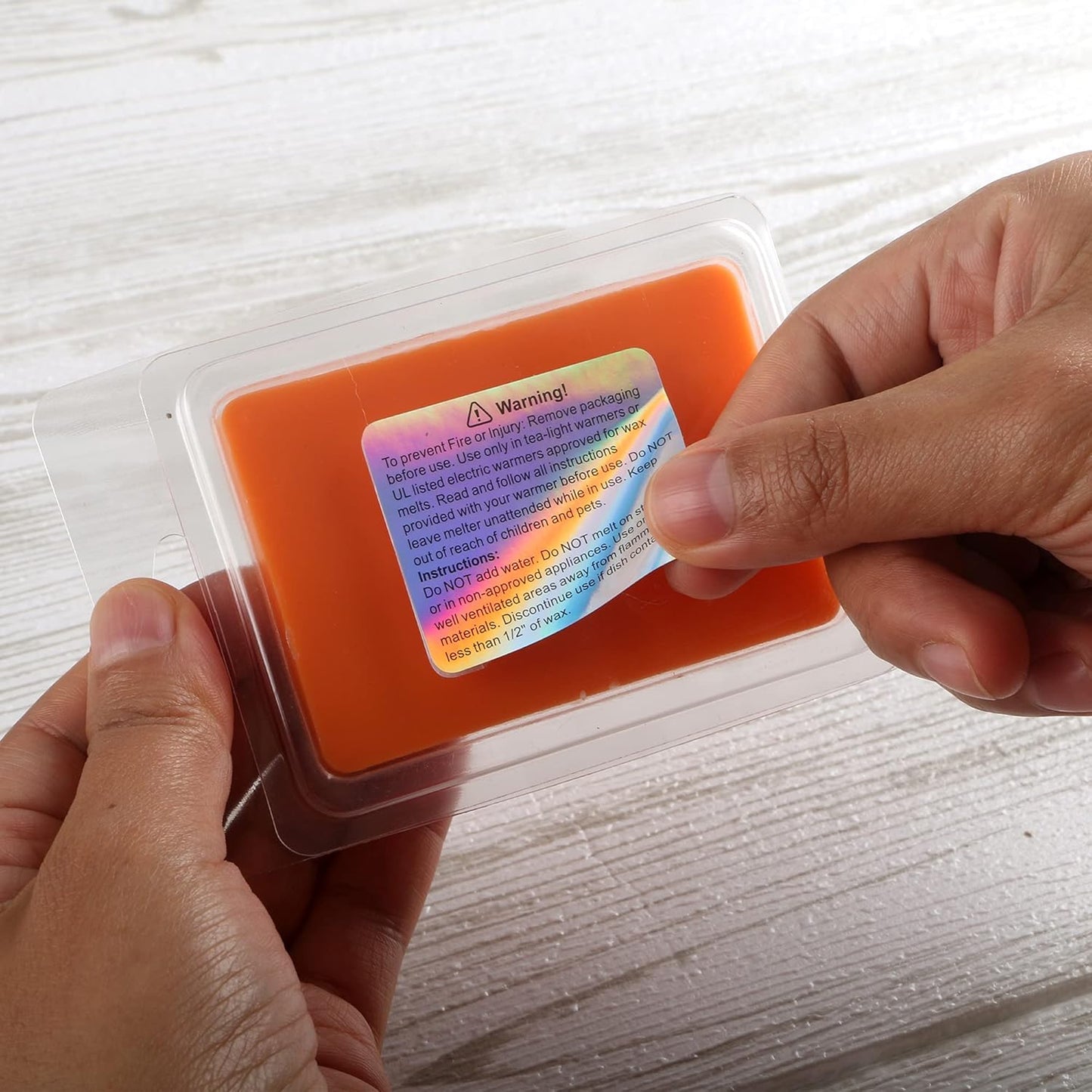 Wax Melt Warning Labels Holográficas – Pack de 25