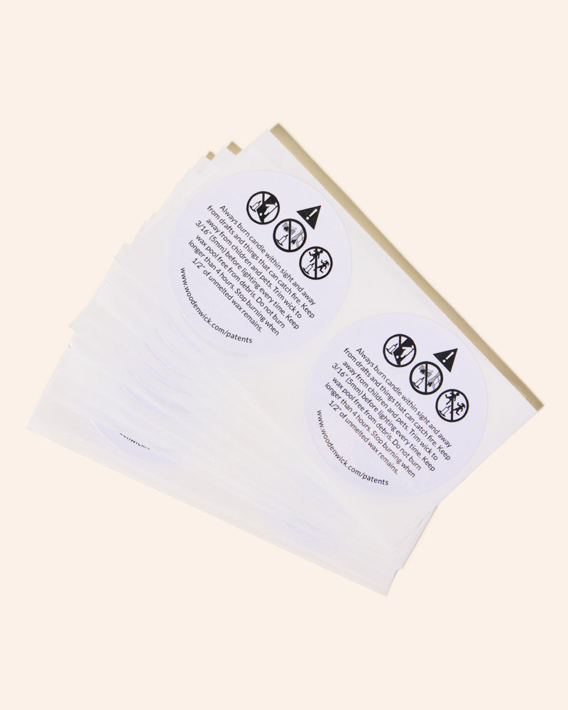 candle warning label - set of 24