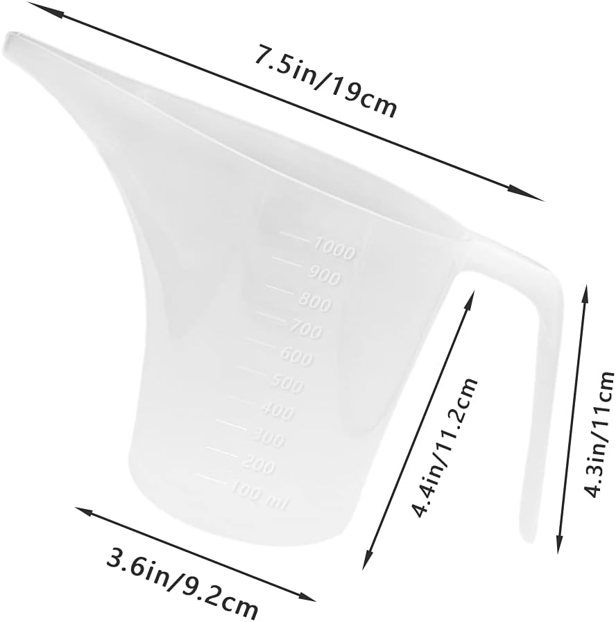 1000ml Pouring Pitcher with Long Spout – Measuring Funnel Cup for Soap & Candle Making