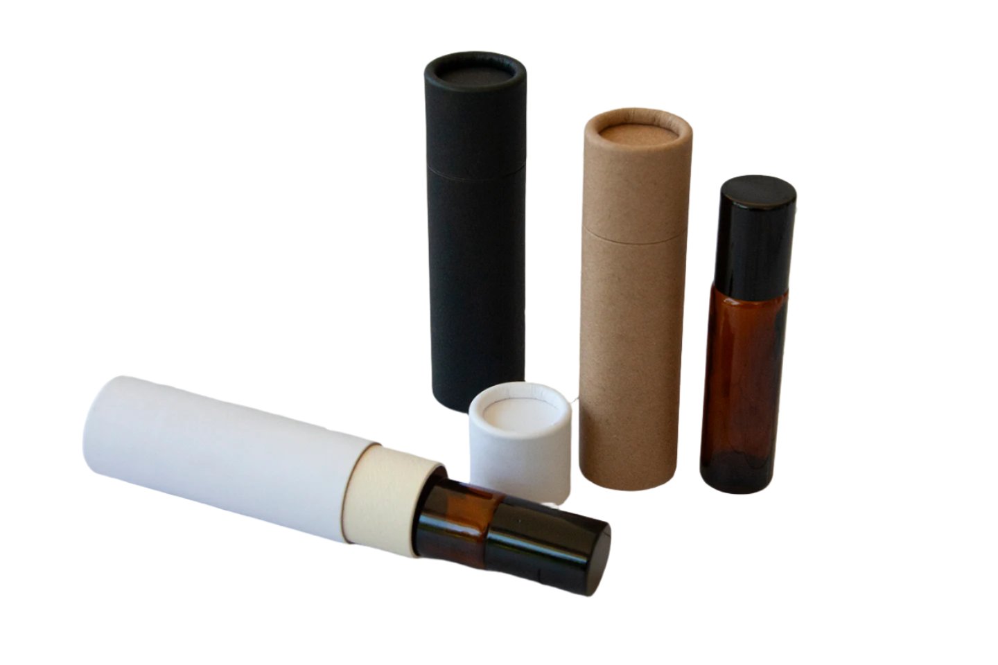 10 ml Glass Roller Bottles with Paper Tube Packaging