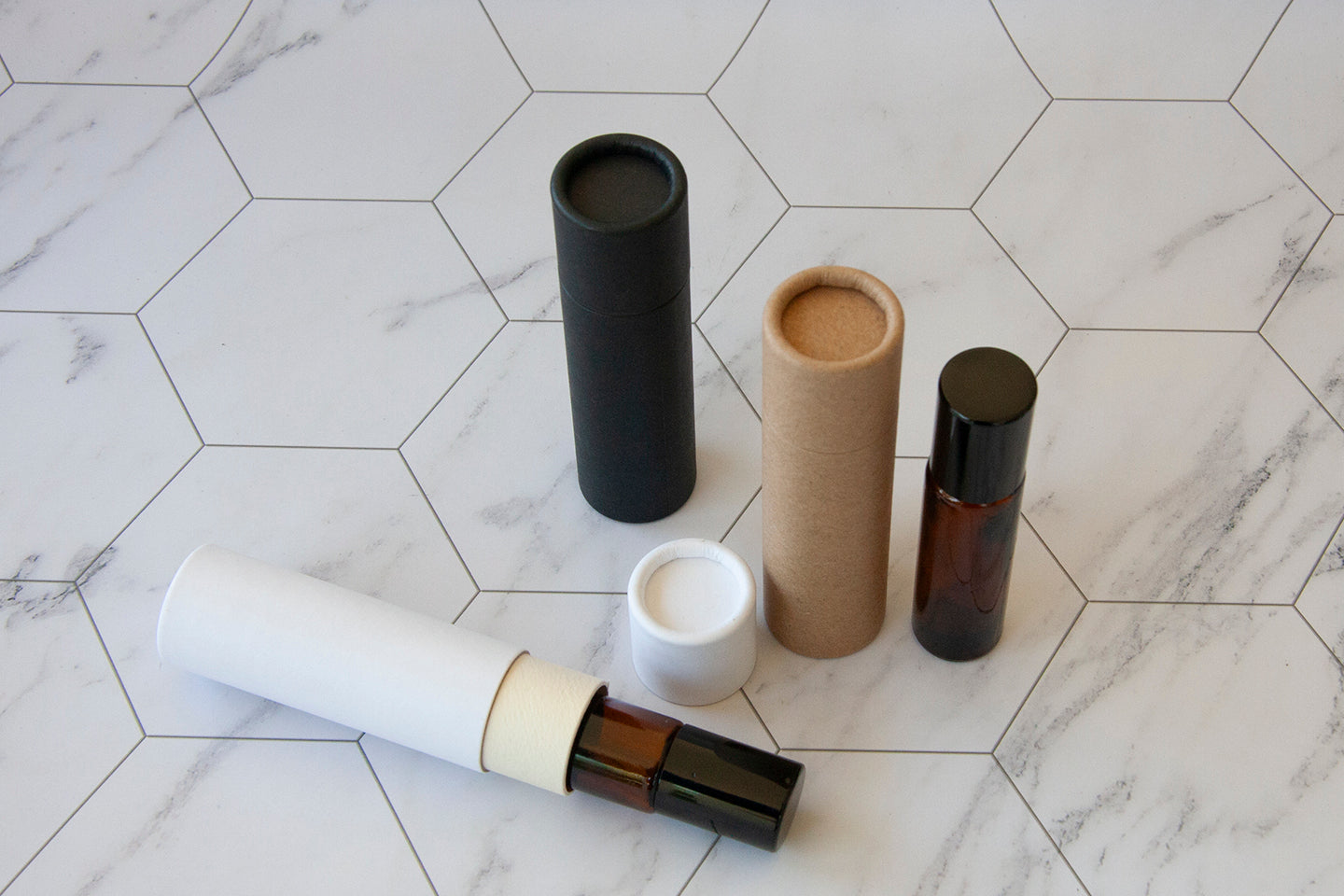 10 ml Glass Roller Bottles with Paper Tube Packaging