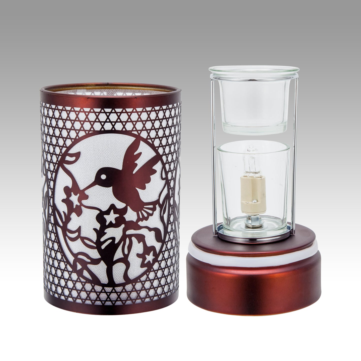 7" touch lamp-Fragrance Wax Melts Warmer -Electric Candle Essential Oil Burner-Metal Hummingbird Table Decor by Peterson Housewares & Artwares