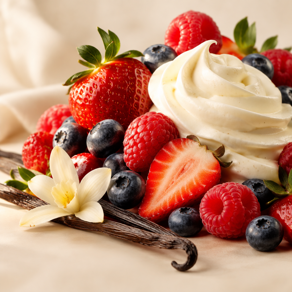 Fragancia Berries & Cream (CC) para Jabones, Velas y Cosmética | Olii Soapery (2 oz)