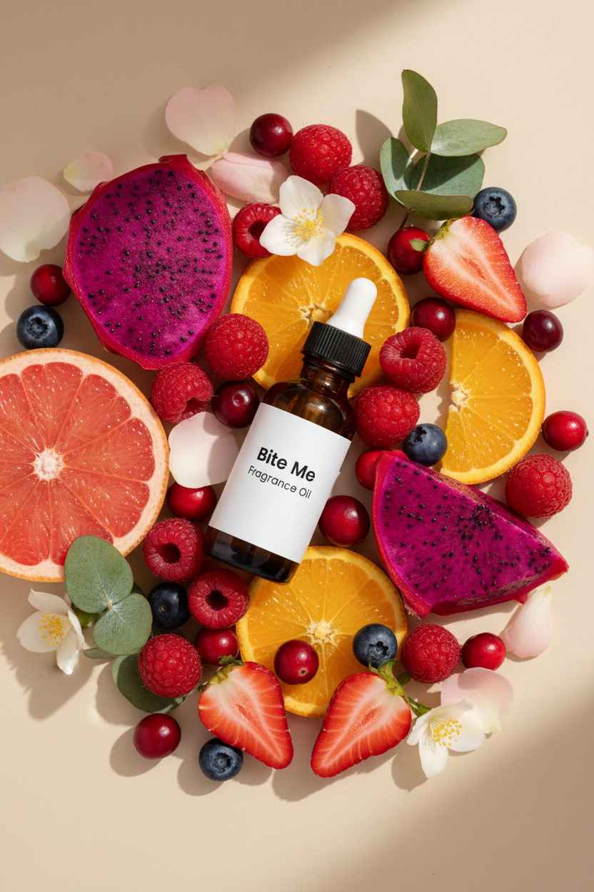 Fragancia Bite Me – Aroma Frutal, Dulce y Vibrante  para jabones y velas (2 oz) NG