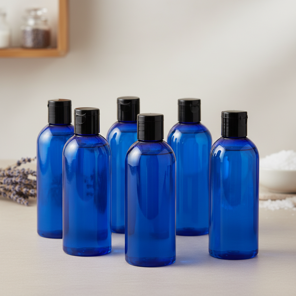 Botella Plastica Bullet 4 oz Azul ( Disc Top Cap) – Empty Travel & Craft Bottles for Makers
