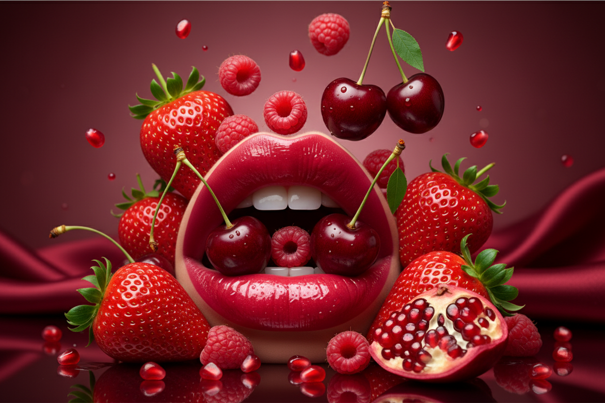 lips and red fruits