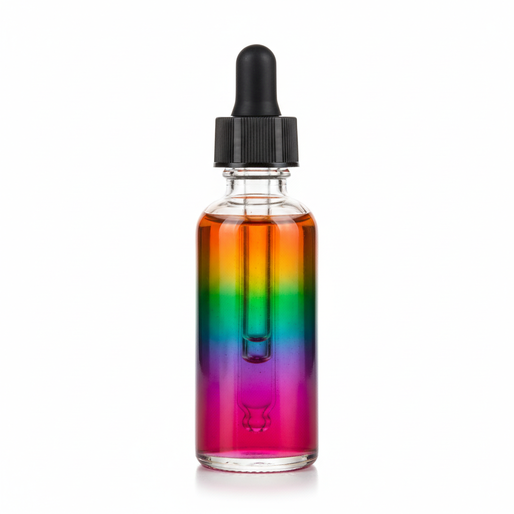 liquid color in a eye dropper container