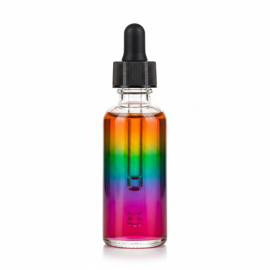 liquid color in a eye dropper container