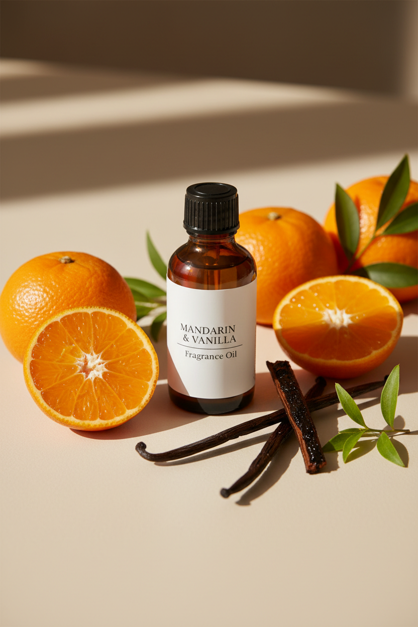 Fragancia Mandarín & Vanilla – Aroma Cítrico y Cremoso para jabones y velas (2 oz)